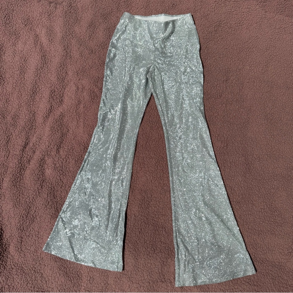 Metallic Silver Pants
